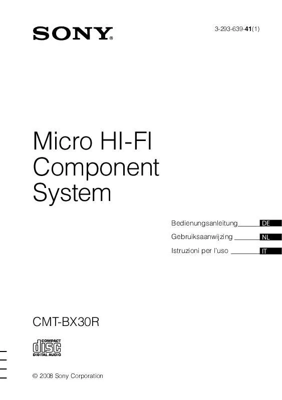 Mode d'emploi SONY CMT-BX30R