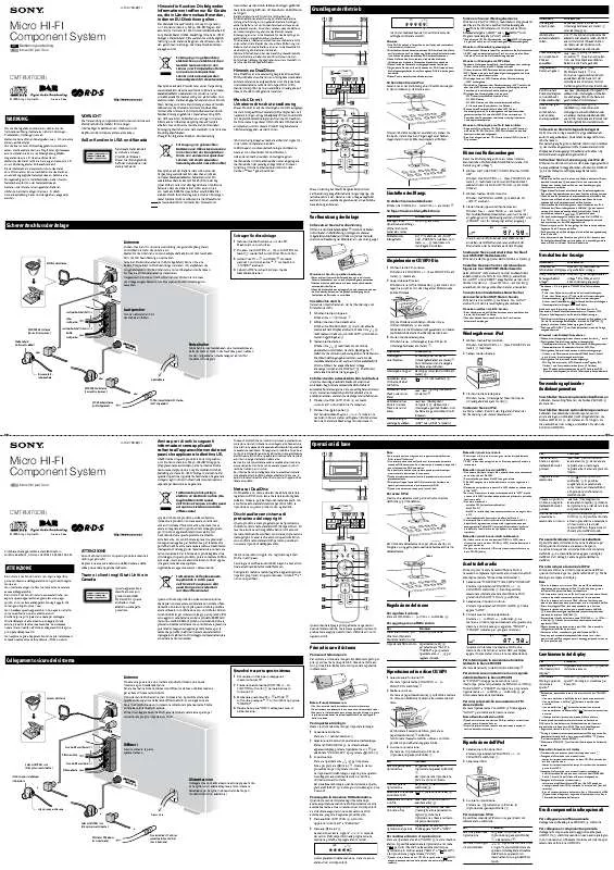 Mode d'emploi SONY CMT-BX70DBI