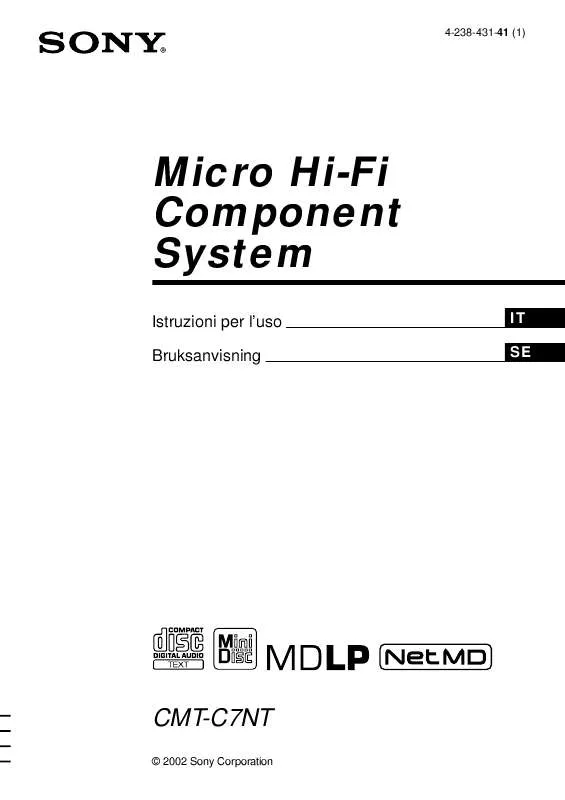 Mode d'emploi SONY CMT-C7NT