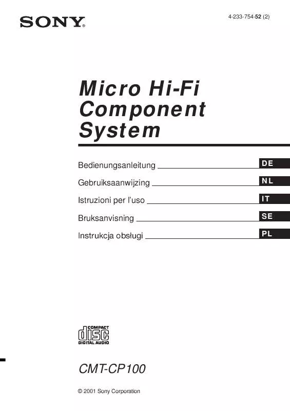 Mode d'emploi SONY CMT-CP100