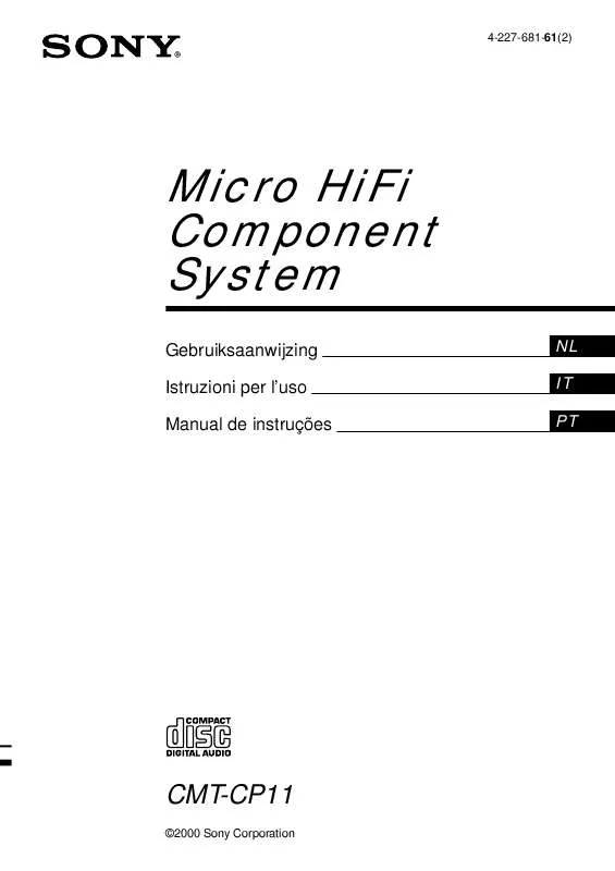 Mode d'emploi SONY CMT-CP11