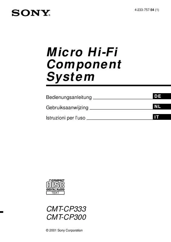 Mode d'emploi SONY CMT-CP333