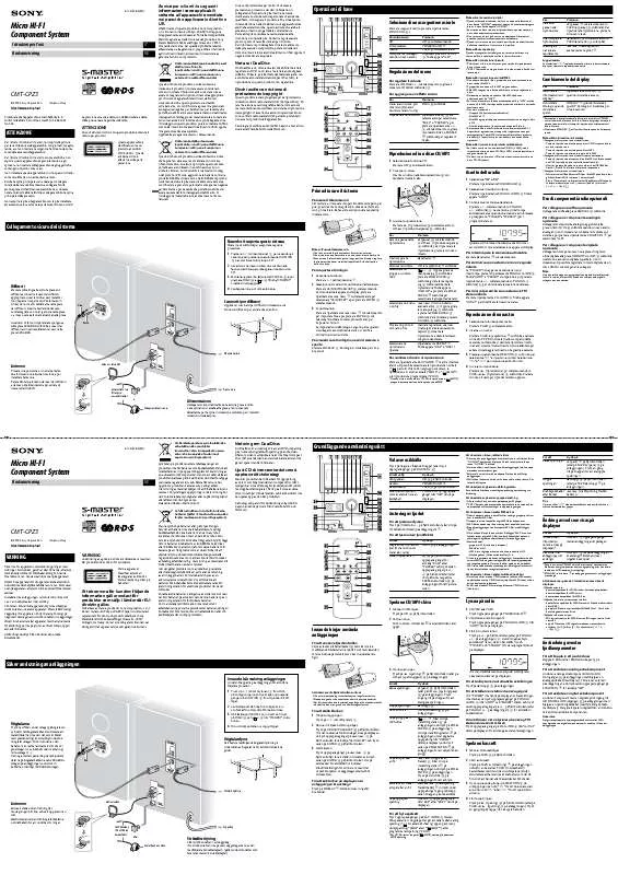 Mode d'emploi SONY CMT-CPZ3