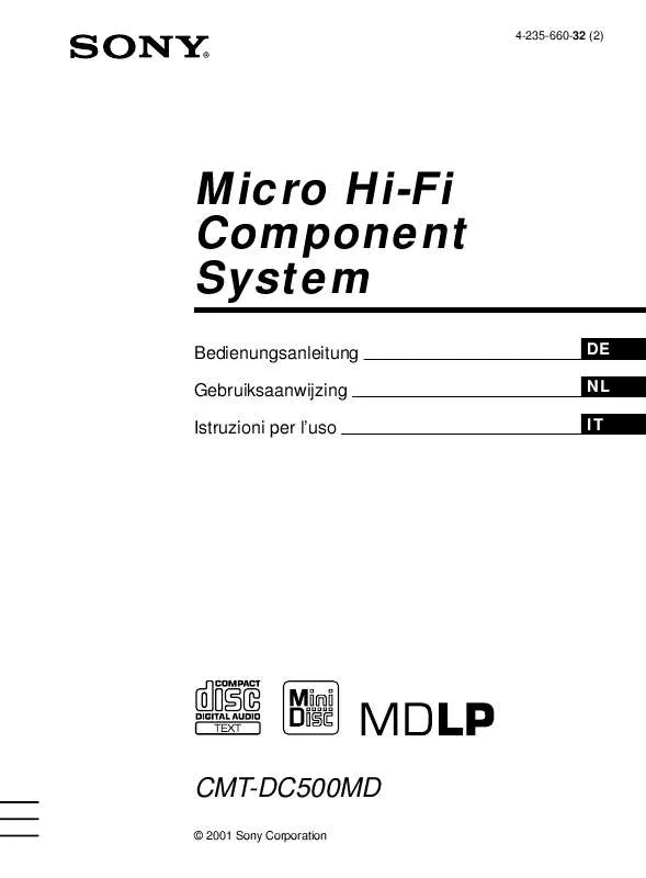 Mode d'emploi SONY CMT-DC500MD