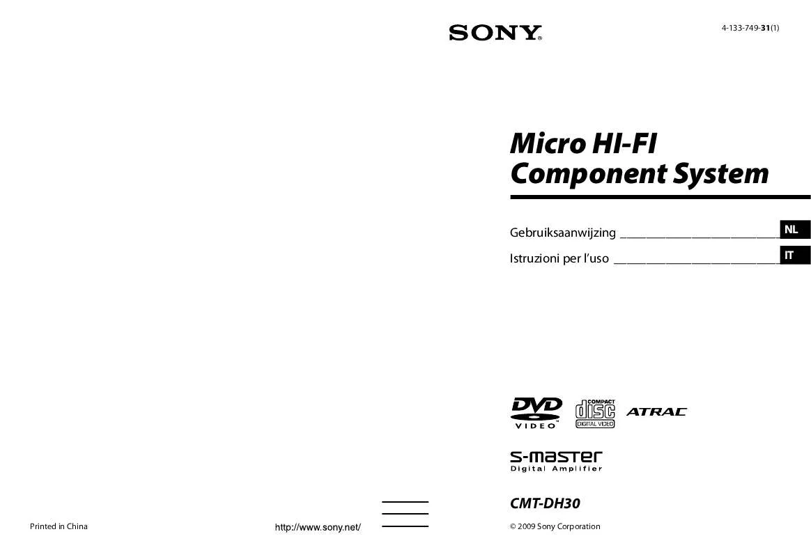 Mode d'emploi SONY CMT-DH30