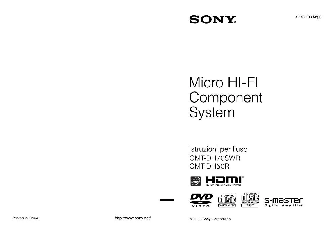 Mode d'emploi SONY CMT-DH50R