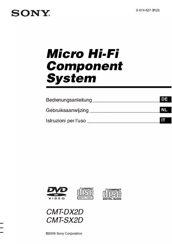 Mode d'emploi SONY CMT-DX2D