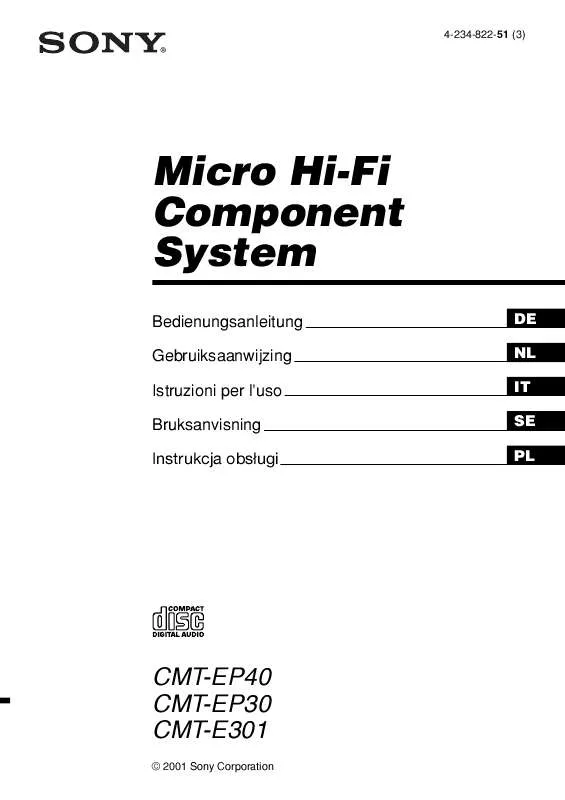 Mode d'emploi SONY CMT-E301