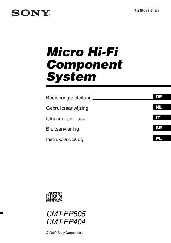 Mode d'emploi SONY CMT-EP505