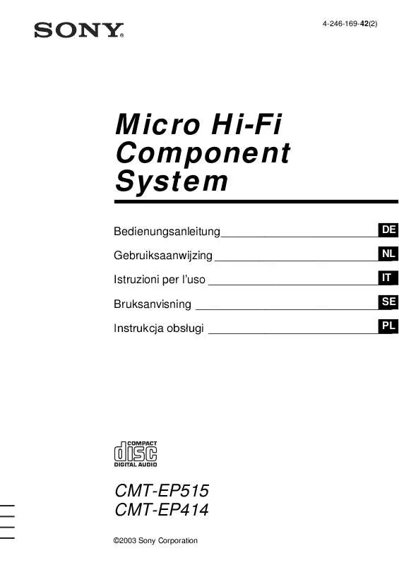 Mode d'emploi SONY CMT-EP515