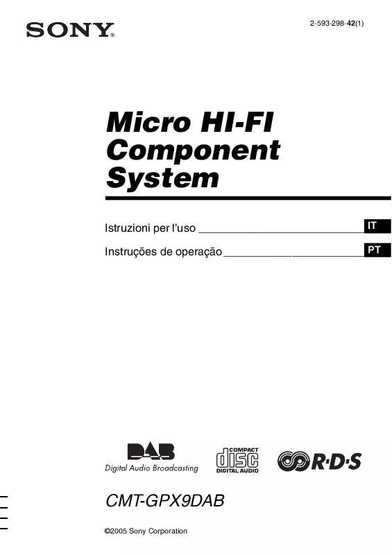 Mode d'emploi SONY CMT-GPX9DAB