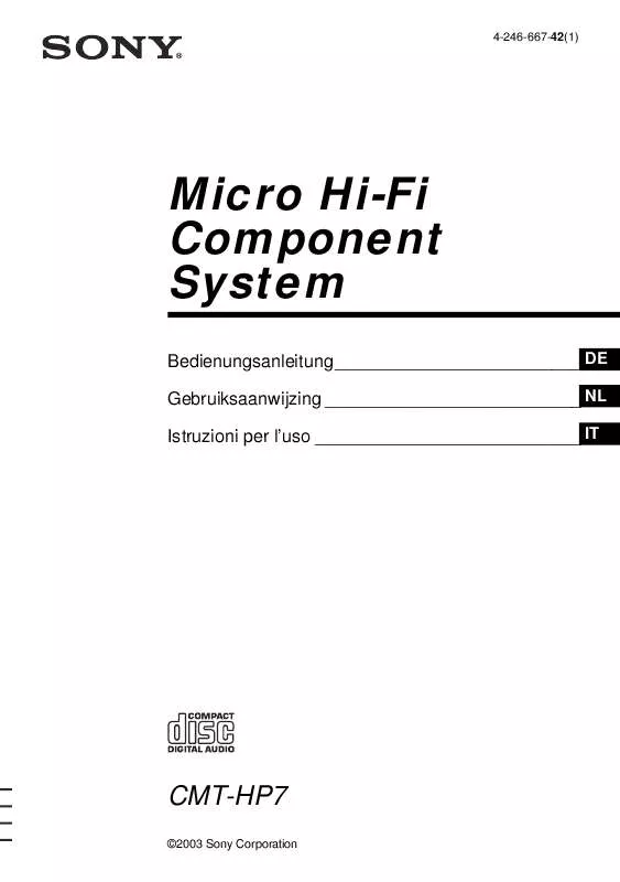 Mode d'emploi SONY CMT-HP7