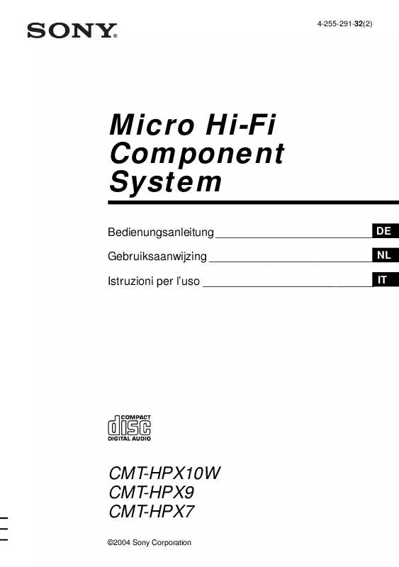 Mode d'emploi SONY CMT-HPX10W