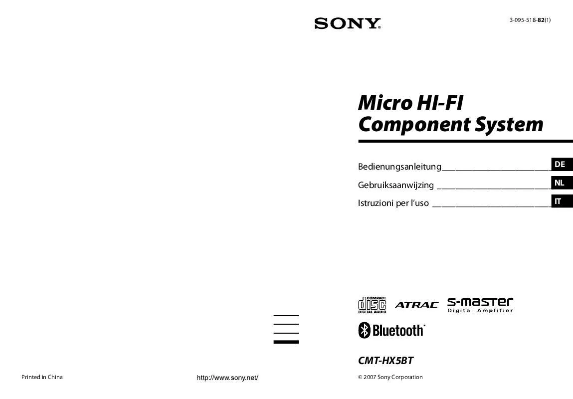 Mode d'emploi SONY CMT-HX5BT