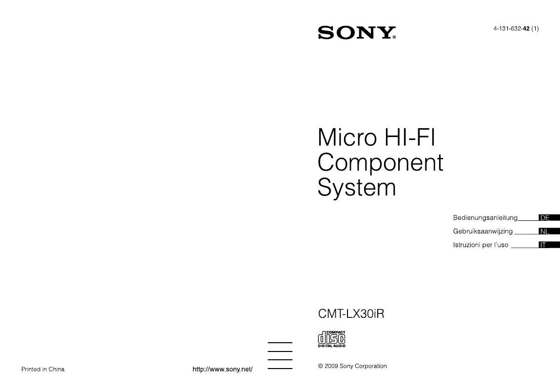 Mode d'emploi SONY CMT-LX30IR