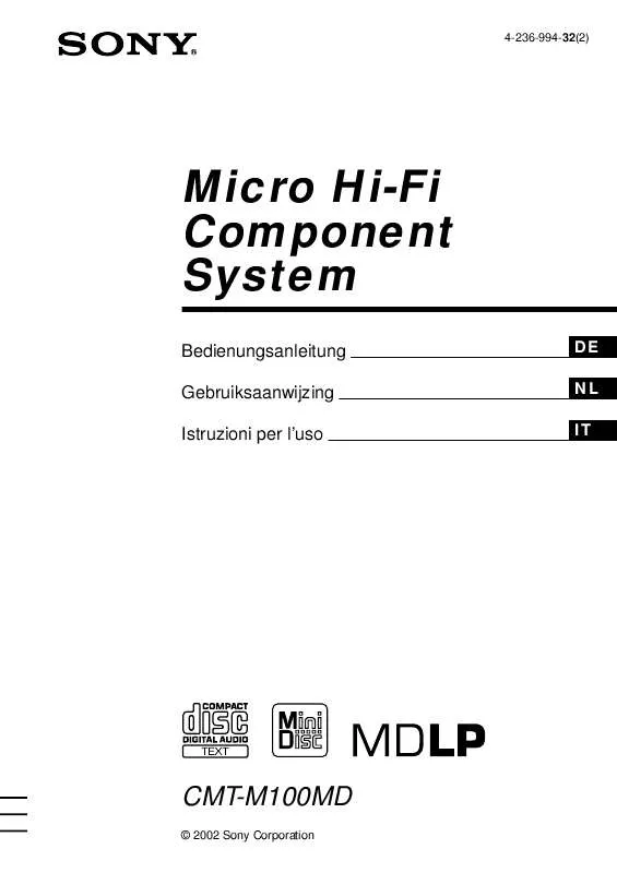 Mode d'emploi SONY CMT-M100