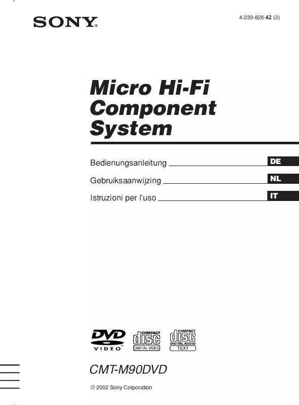 Mode d'emploi SONY CMT-M90DVD