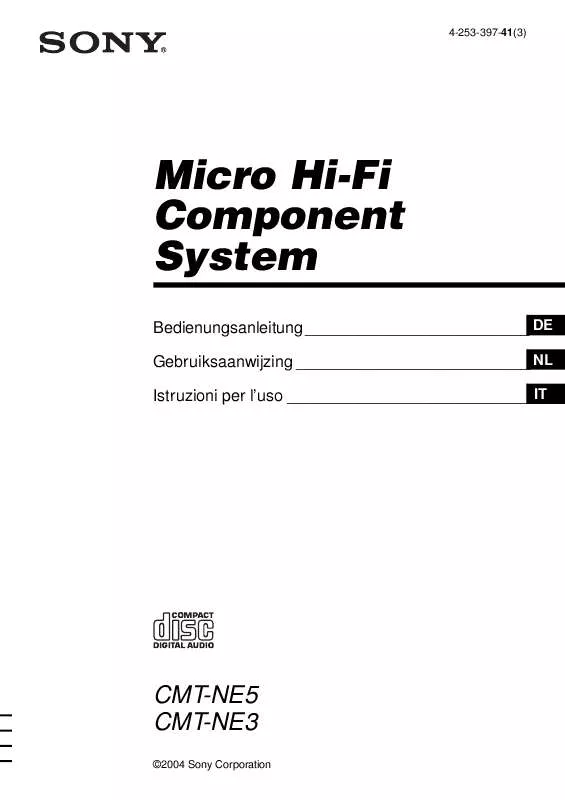 Mode d'emploi SONY CMT-NE3