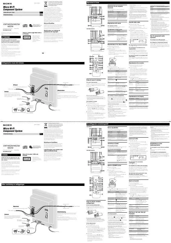 Mode d'emploi SONY CMT-NEZ30