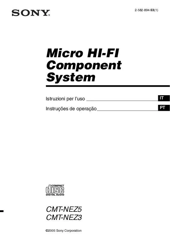 Mode d'emploi SONY CMT-NEZ5