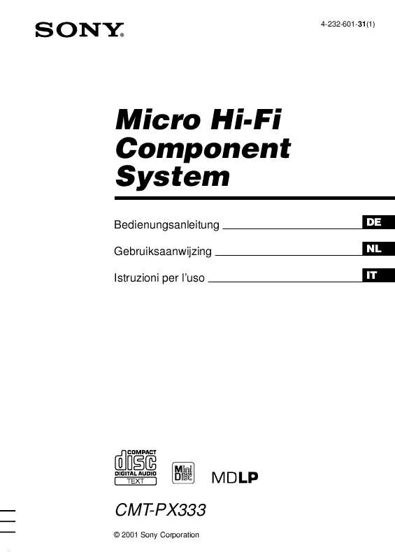 Mode d'emploi SONY CMT-PX333