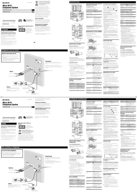 Mode d'emploi SONY CMT-SPZ50