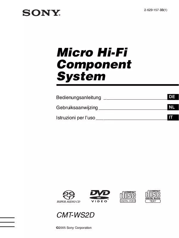 Mode d'emploi SONY CMT-WS2D