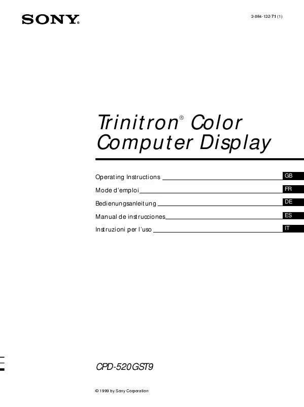 Mode d'emploi SONY CPD-520GST9