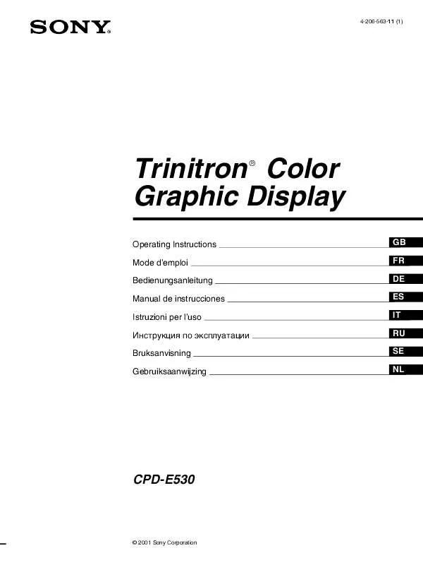 Mode d'emploi SONY CPD-E530