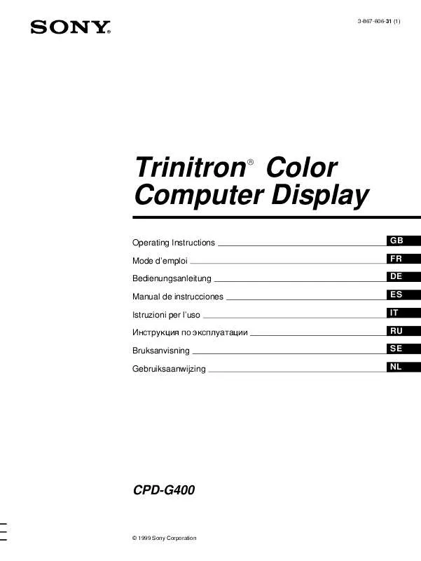 Mode d'emploi SONY CPD-G400