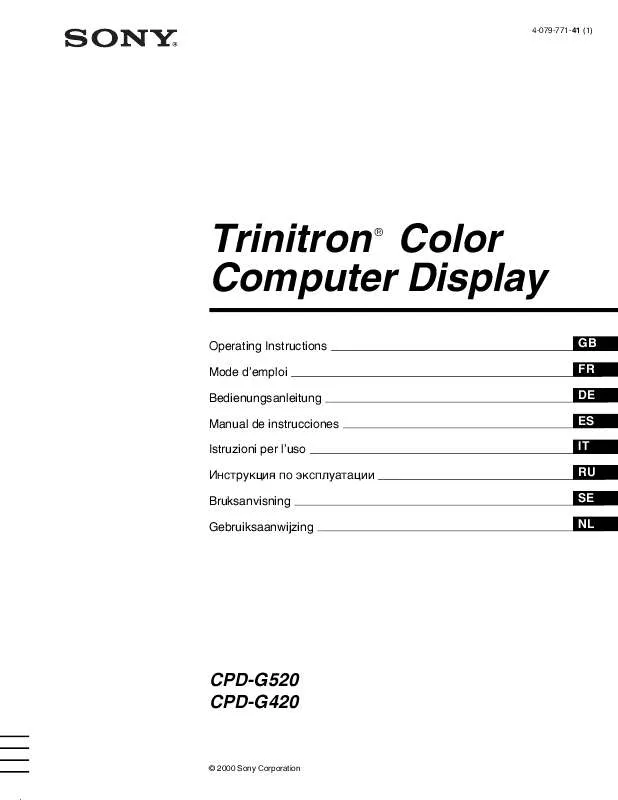 Mode d'emploi SONY CPD-G420