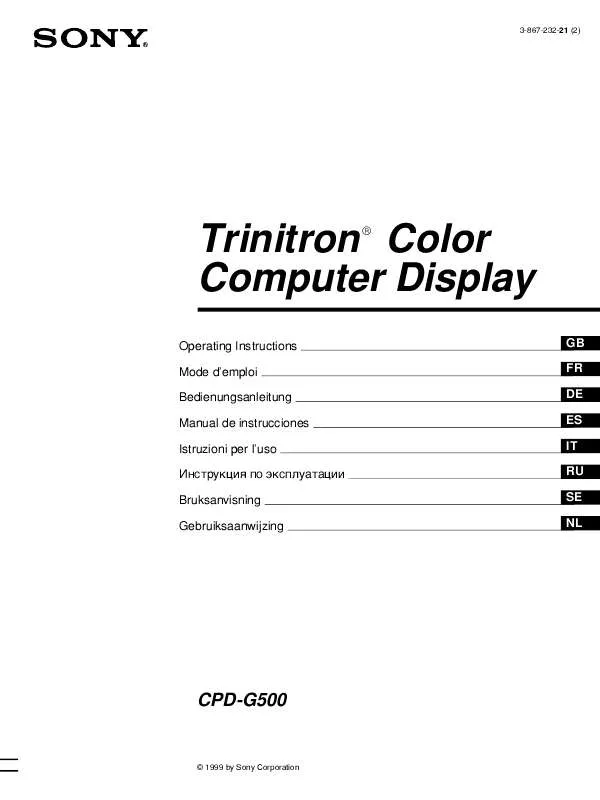 Mode d'emploi SONY CPD-G500