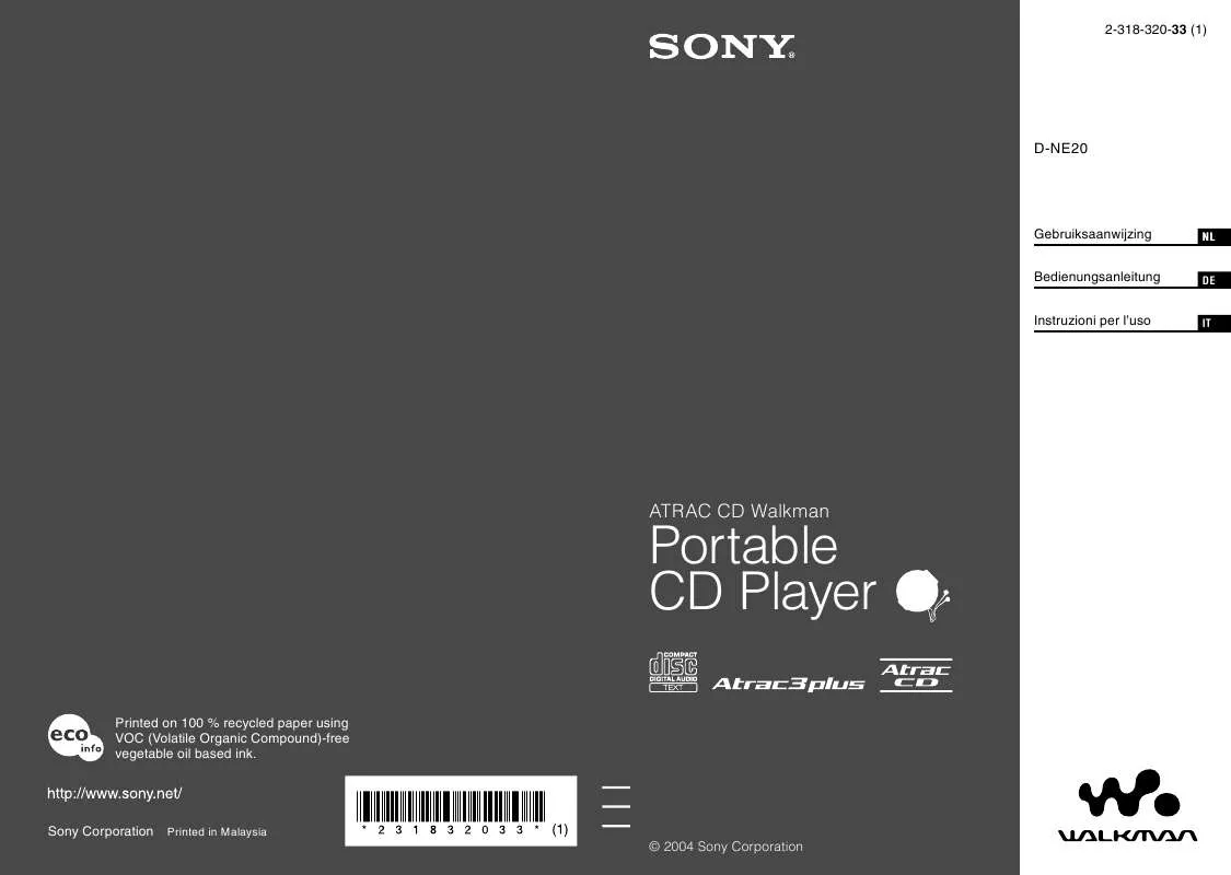 Mode d'emploi SONY D-NE20