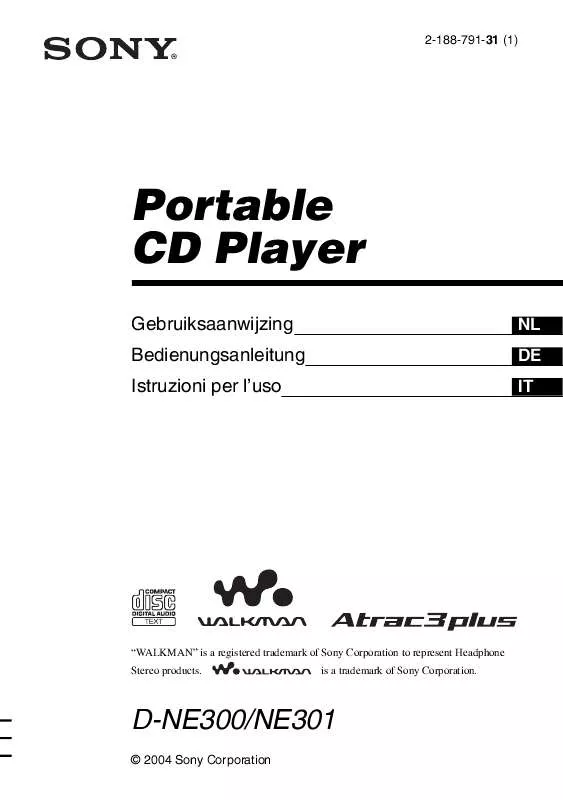 Mode d'emploi SONY D-NE300