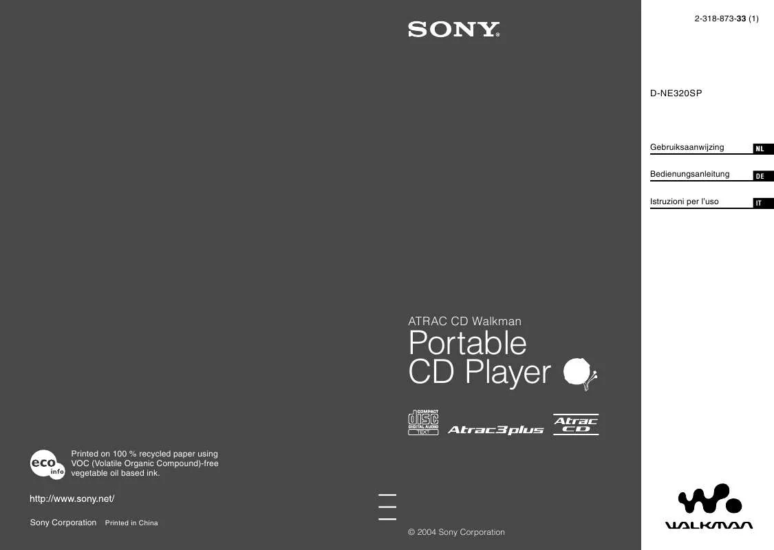 Mode d'emploi SONY D-NE320SP