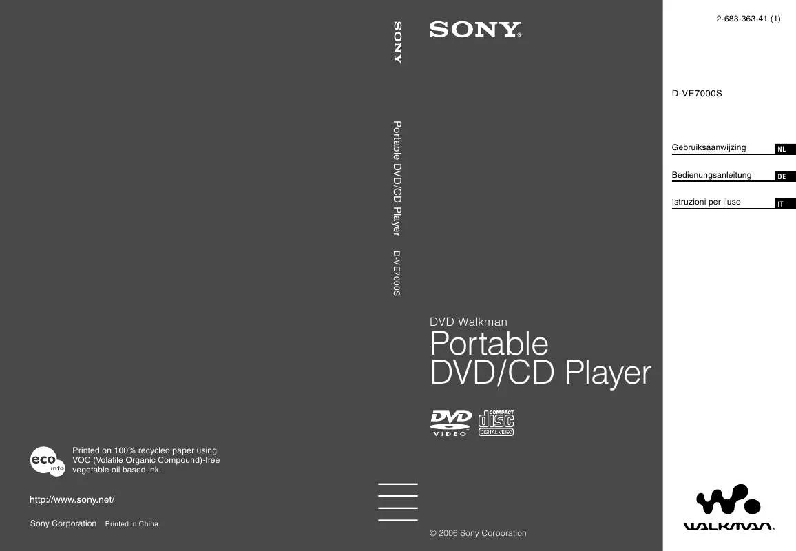 Mode d'emploi SONY D-VE7000S