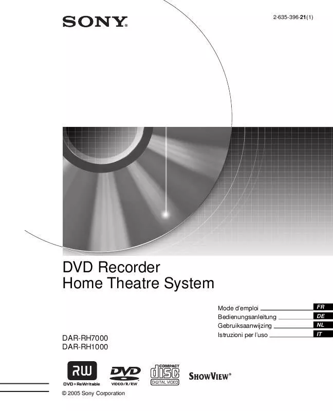 Mode d'emploi SONY DAR-RH1000