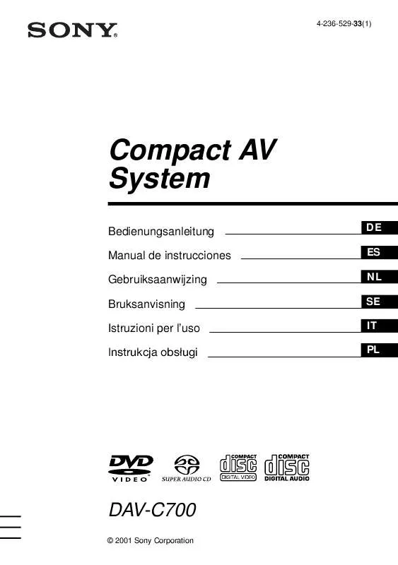 Mode d'emploi SONY DAV-C700