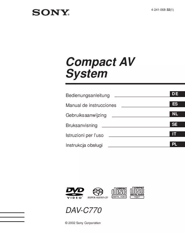 Mode d'emploi SONY DAV-C770