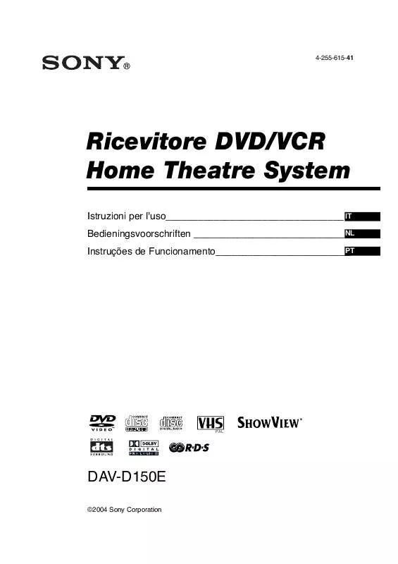 Mode d'emploi SONY DAV-D150B