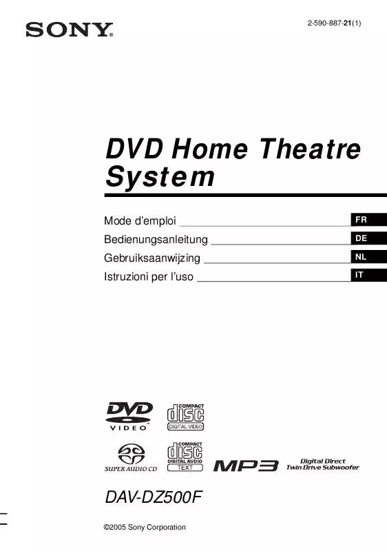 Mode d'emploi SONY DAV-DZ500F