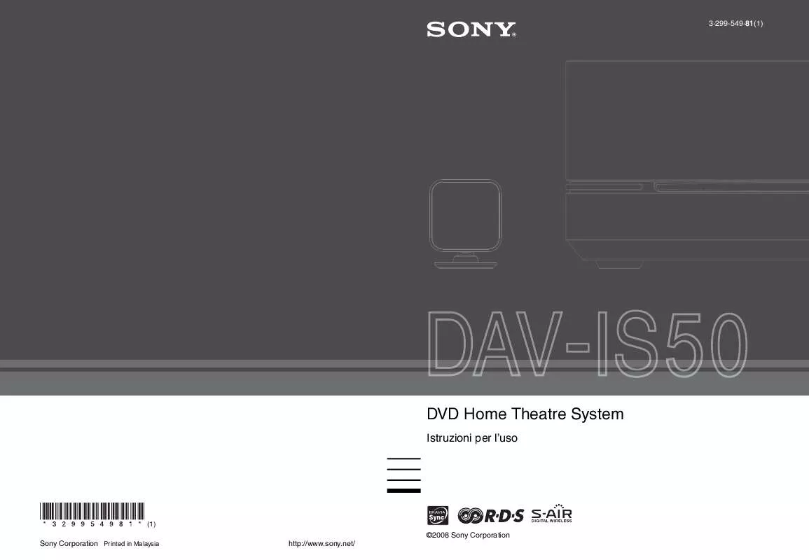 Mode d'emploi SONY DAV-IS50