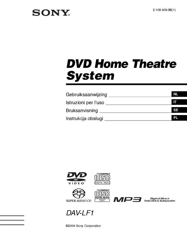 Mode d'emploi SONY DAV-LF1