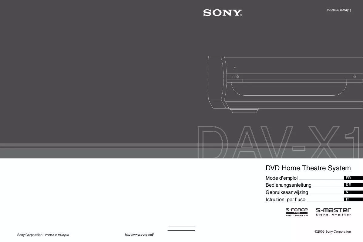 Mode d'emploi SONY DAV-X1