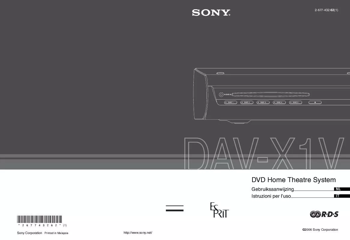 Mode d'emploi SONY DAV-X1V