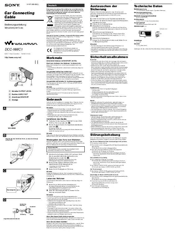 Mode d'emploi SONY DCC-NWC1