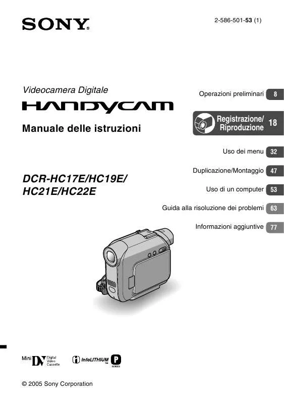 Mode d'emploi SONY DCR-HC22E