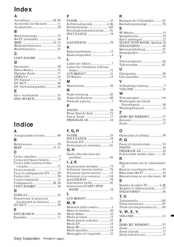 Mode d'emploi SONY DCR-SC100E