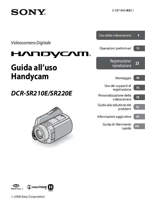 Mode d'emploi SONY DCR-SR210E