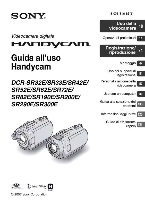 Mode d'emploi SONY DCR-SR33E